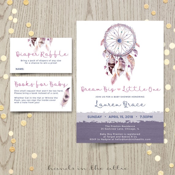 Dream Catcher Baby Shower Invitations 5