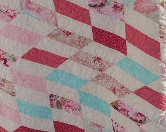 chevron baby quilt lap quilt pink girl blanket wheelchair throw