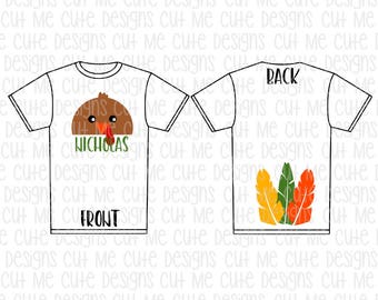 SVG DXF PNG cut file cricut silhouette cameo scrap booking Thanksgiving Turkey & Feathers (Name Not Included)