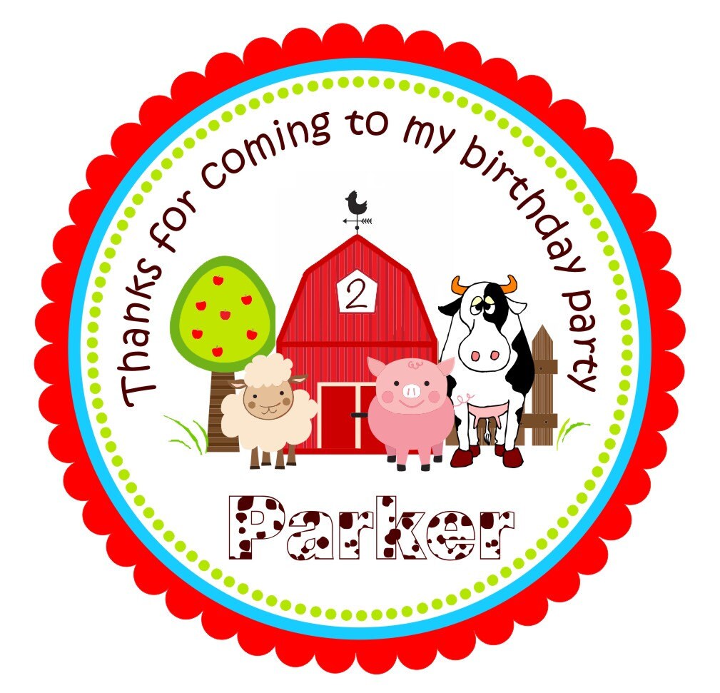 Barnyard Stickers Personalized Farm Sticker Barnyard Gift