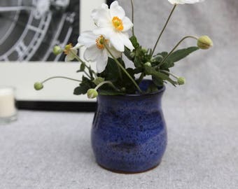 Stoneware Vase with Cobalt Blue Glaze