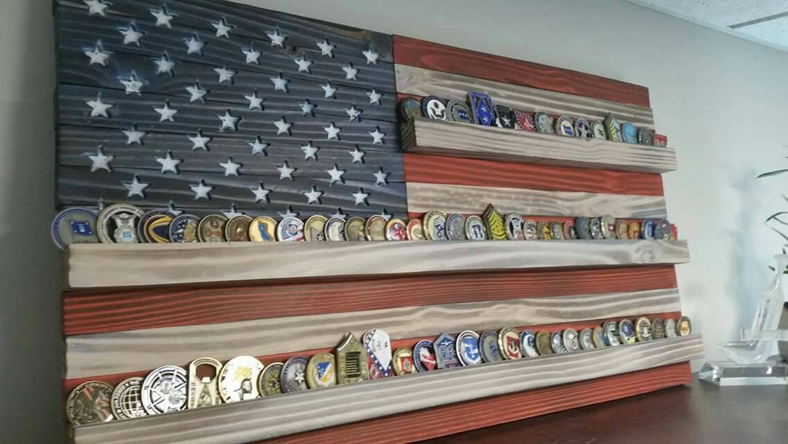 Description American Flag Challenge Coin Display Description American Flag Challenge Coin Display