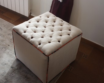 New padded handmade puff square.