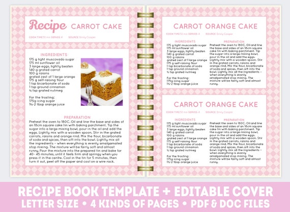 recipe page template pdf