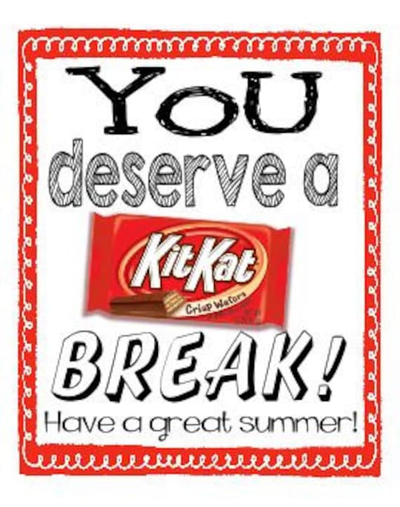 Kit Kat Candy Label for the End of the School Year