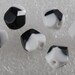 Vintage Black and White Faceted Glass Beads Set of 6 Beading Finding