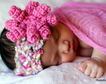 BABY Hat CROCHET PATTERN Headband with Curly-Q Flower