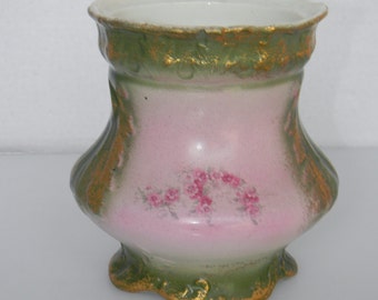 Antique Floral Vase "Verus" Porcelain by Oliver China Co Sebring Ohio- Circa 1899-1908 - FREE USA SHIPPING