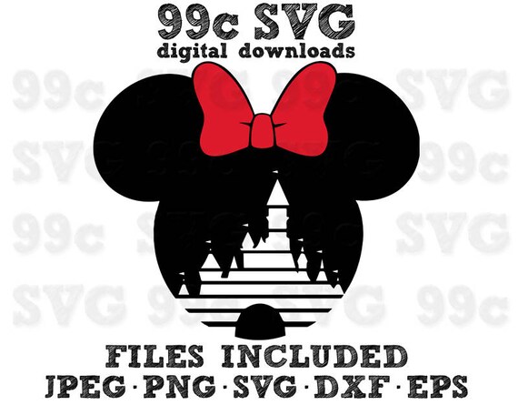 Download Disney Magic Castle in Minnie Head SVG DXF Png Vector Cut File