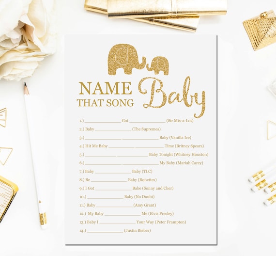 Elephant Baby Shower Games Name That Song Game Baby Songs