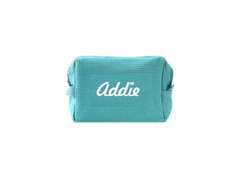 Waffle Weave Cosmetic Bag - Multiple Colors Available