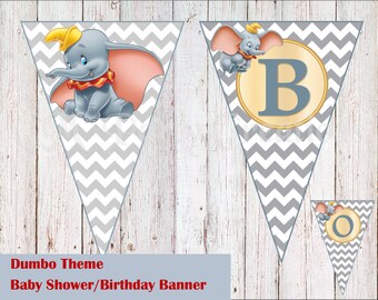 Dumbo Theme Baby Shower or Birthday Banner