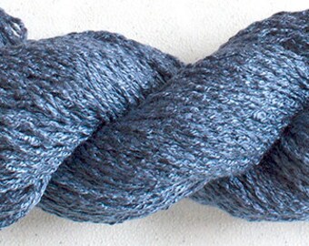 Parakeet, Hand-dyed Rayon Boucle Yarn, 225 yds - Denim