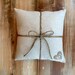 Natural Cotton Ring Bearer Pillow With Jute Twine and Heart- Personalize With Initials- 3 Sizes -Wedding/Ceremony-Natural/Minimalist