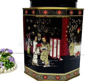 Vintage tin box /Tea Metal Tin Box/ Vintage Tea Box/ Collectible tin box/ Vintage empty tin box/ Decorative Tin