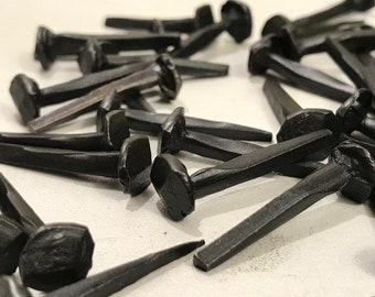 Qty (40) 1" Wrought Head Steel Cut Nails, 1 Inch nails, 2D, Interior Steel Nails, Vintage Antique Hand-Forged Nail style, Free Shipping
