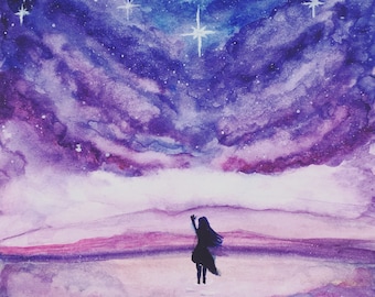 Reach For The Stars Watercolour Print