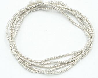 450 Tiny Handmade Heishi Ethiopian Beads (1.5mm) - Recycled Metal Hand-forged African Beads - Upcycled - Tribal Trade Beads (85-ETH-MET)