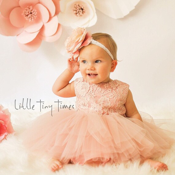 Lace Baby Dressv Back Dressfirst Birthday Dressesblush Pink