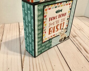 Handmade Scrapbook Mini Album PAWS DOWN You're the BEST!
