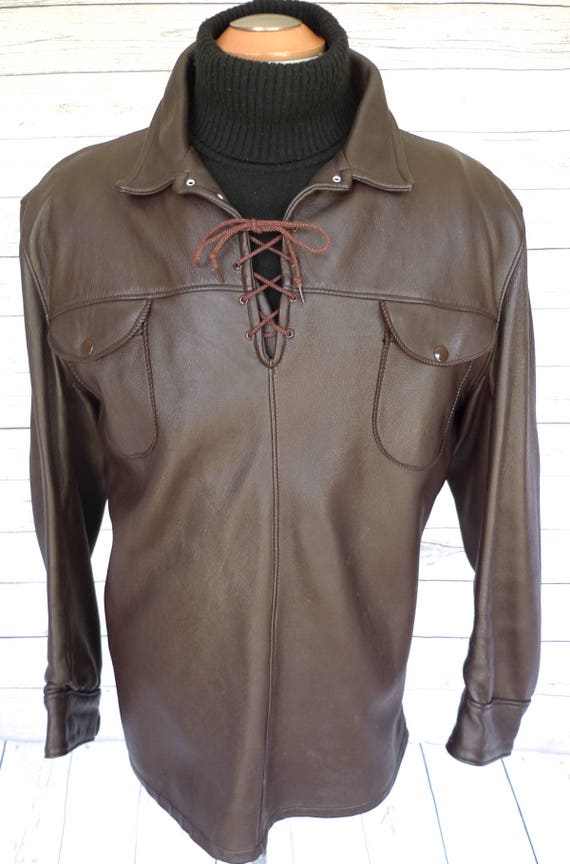 Vintage Mid Western Sport Togs Deerskin Pullover Leather Shirt Vintage Mid Western Sport Togs Deerskin Pullover Leather Shirt Jacket Coat 4 6lg