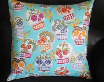 Mexican Day of the Dead "Calaveras " cushion / pillow cover 16 " × 16 " print by Alexander Henry