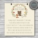 Woodland baby shower bring a book instead of a card, baby shower book request, book request card, bring a book card, book request insert