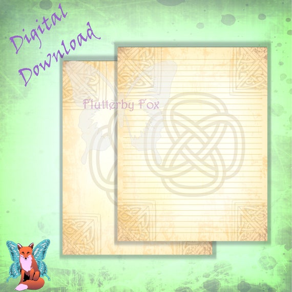 Celtic Stationery Page Stationery Paper Celtic Knots Lined