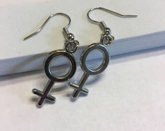 Female Symbol Earrings, Women Symbol Earrings