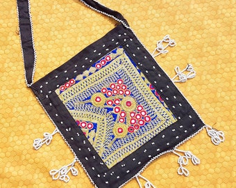 Antique /Old/Bag/Tribal Clutch/Handmade/Boho Bag/Beaded/Embroidered/Mirror/Work/Gypsy/Banjara/Clutch/Blue/Pouch/Bohemian Clutch Shoulder bag