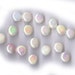 GLASS LUSTER beads unusual white with AB lentil shaped vintage glass beads, extraordinarily pretty in person