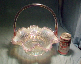 Large Fenton Opalized Basket