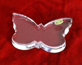 Crystal Butterfly Paperweight Fine Crystal Signed "Laslo" | Made in Belgium | Val St Lambert Fine Glass | Beautiful Condition!