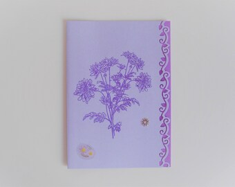 Card bouquet of flowers purple all occasions