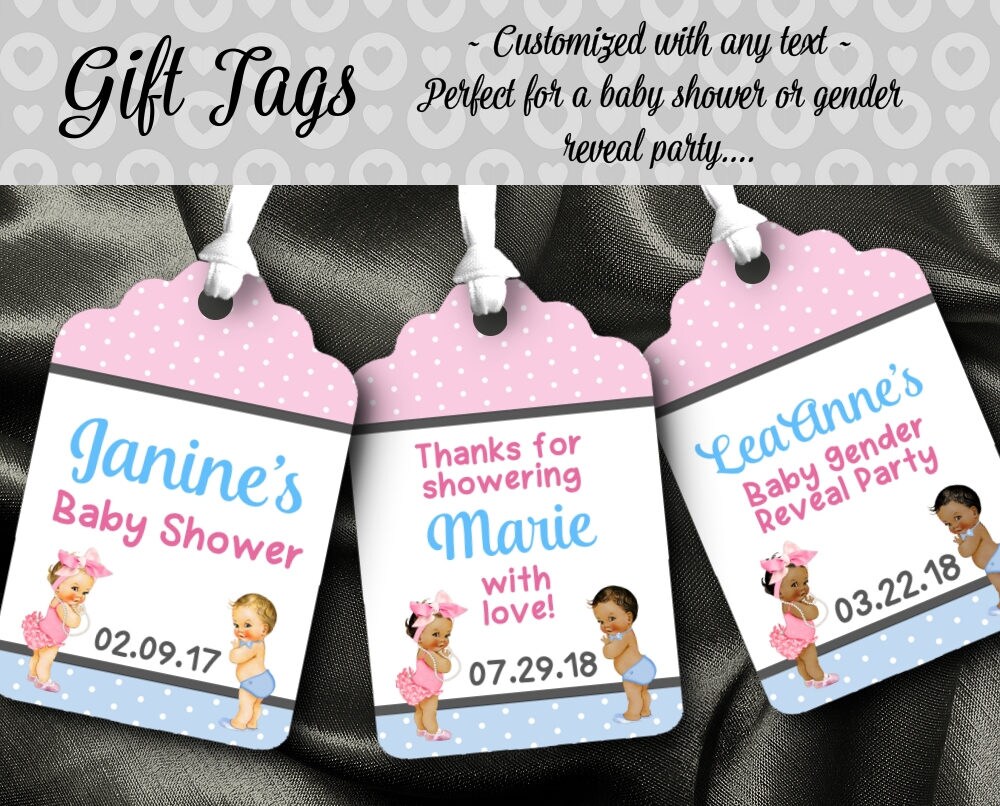 12 Favor Tags Thank You Gift Tag Gender Reveal Baby Shower