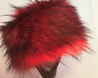 Copper Red Luxe Shag Faux Fur Hat