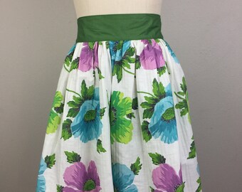 Vintage 50s Floral NOVELTY PRINT Apron