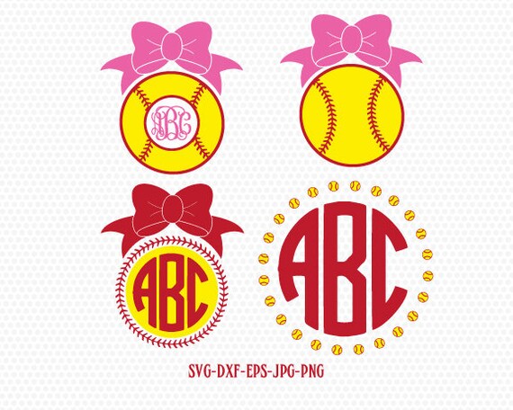 Download Softball Svg Softball Monogram SvgMonogram frames for