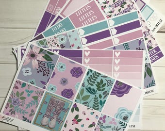 Lilac Fields Deluxe Erin Condren 6 Page Kit