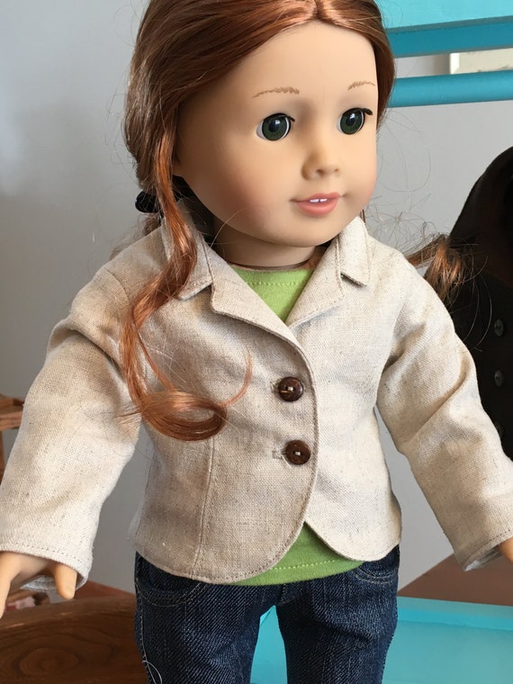Linen Jacket for 18 American Girl Doll