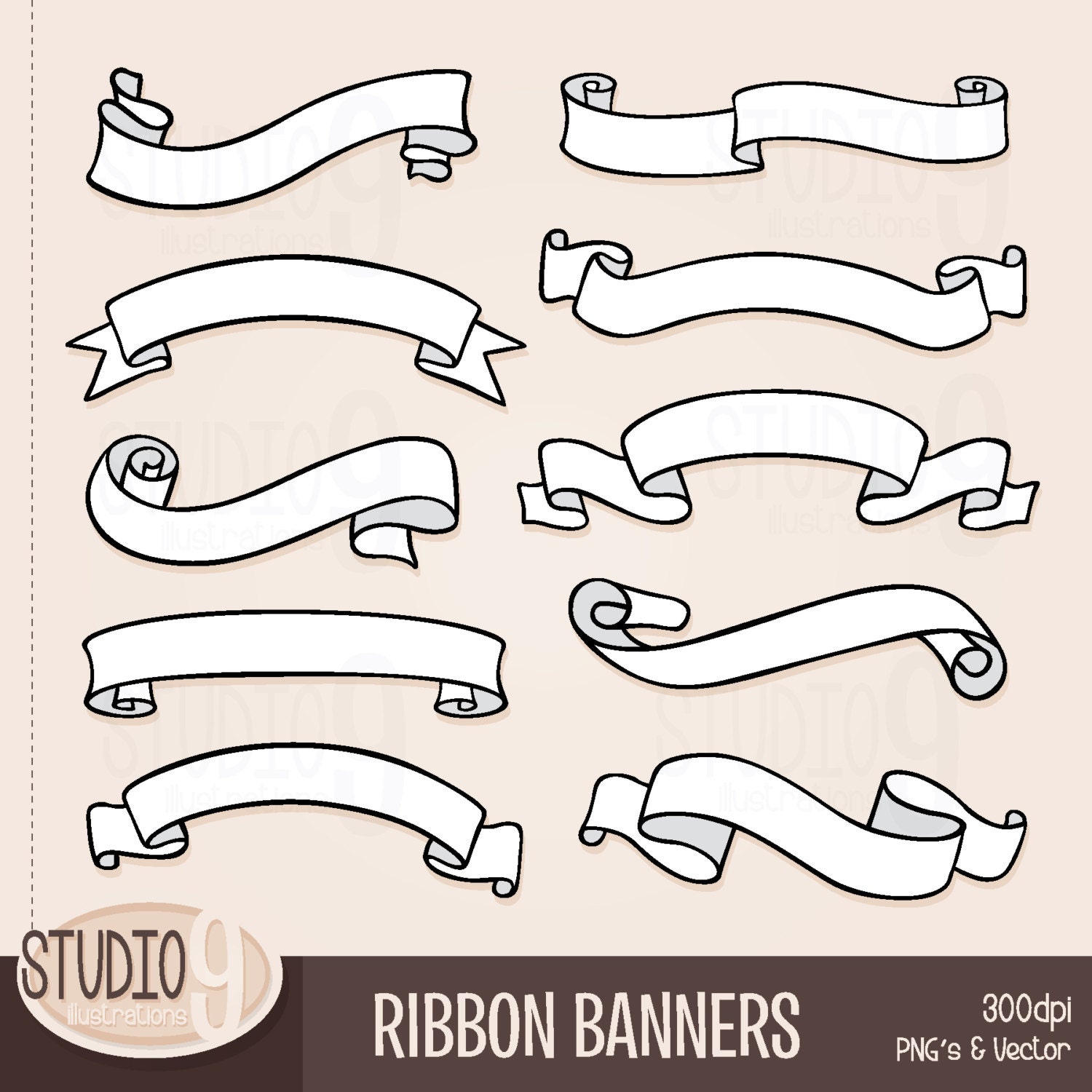 Download RIBBON BANNERS Clip Art: Ribbon Banner Clipart Banner