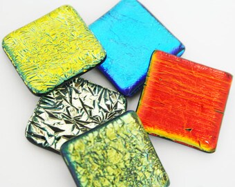 1-inch Dichroic Glass Tile (5 pieces)
