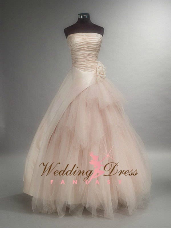blush tulle sparkle wedding dress