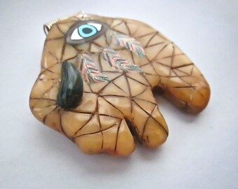 Buffalo Pendant, Amber Pendant, Native American, Polymer Clay, Primitive Necklace, Buffalo Fetish, Custom Jewelry, Wearable Art