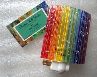 Fused Glass Night Light - Rainbow