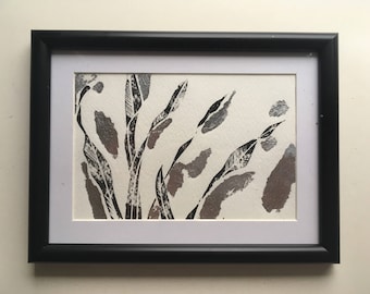 Silver sea lino print