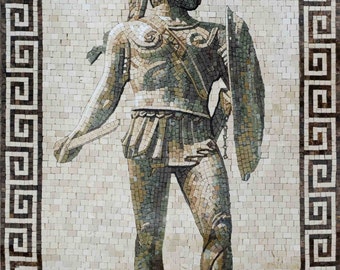 Mosaic Art - Roman Soldier with Spear