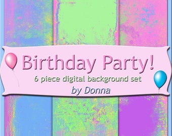 Birthday Party Digital Background Set
