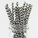 Paper Straws - Black Checkerboard - 8 Inches - Perfect for Parties, Events & More - Fast Shipping! Low Price! Frozen Dessert Supplies
