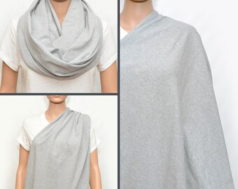 Gray Nursing Cover- Breastfeeding cover - Nursing Scarf - Nursing Infinity scarf - Nursing Cover - Infinity scarf